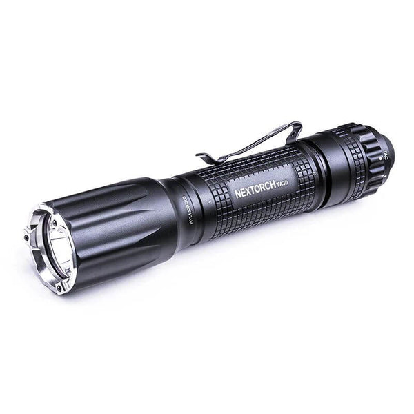Black flashlight with 'Nextorch' branding on a white background