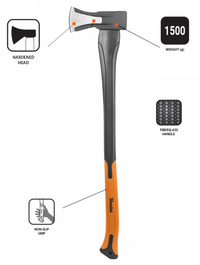Axes with features highlighted on a white background