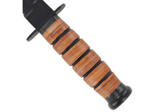 Knife with a wooden handle on a white background