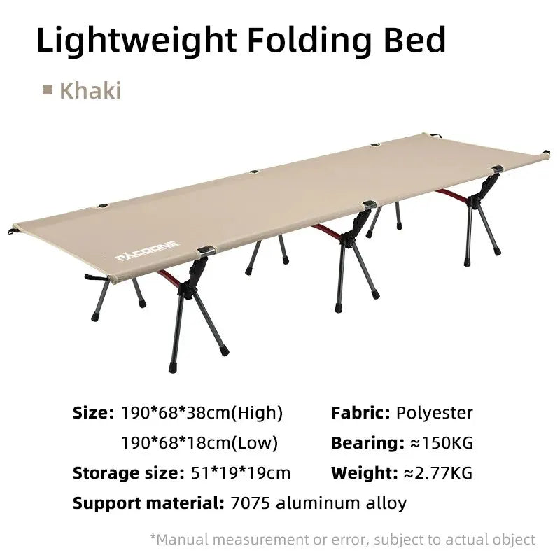 Portable Folding Camping Cot Outdoor Bed Khaki-4