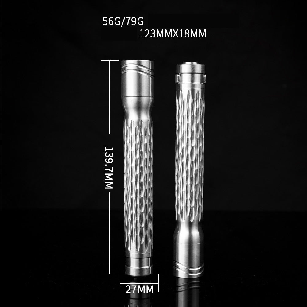 Two metallic cylindrical objects with measurements on a black background